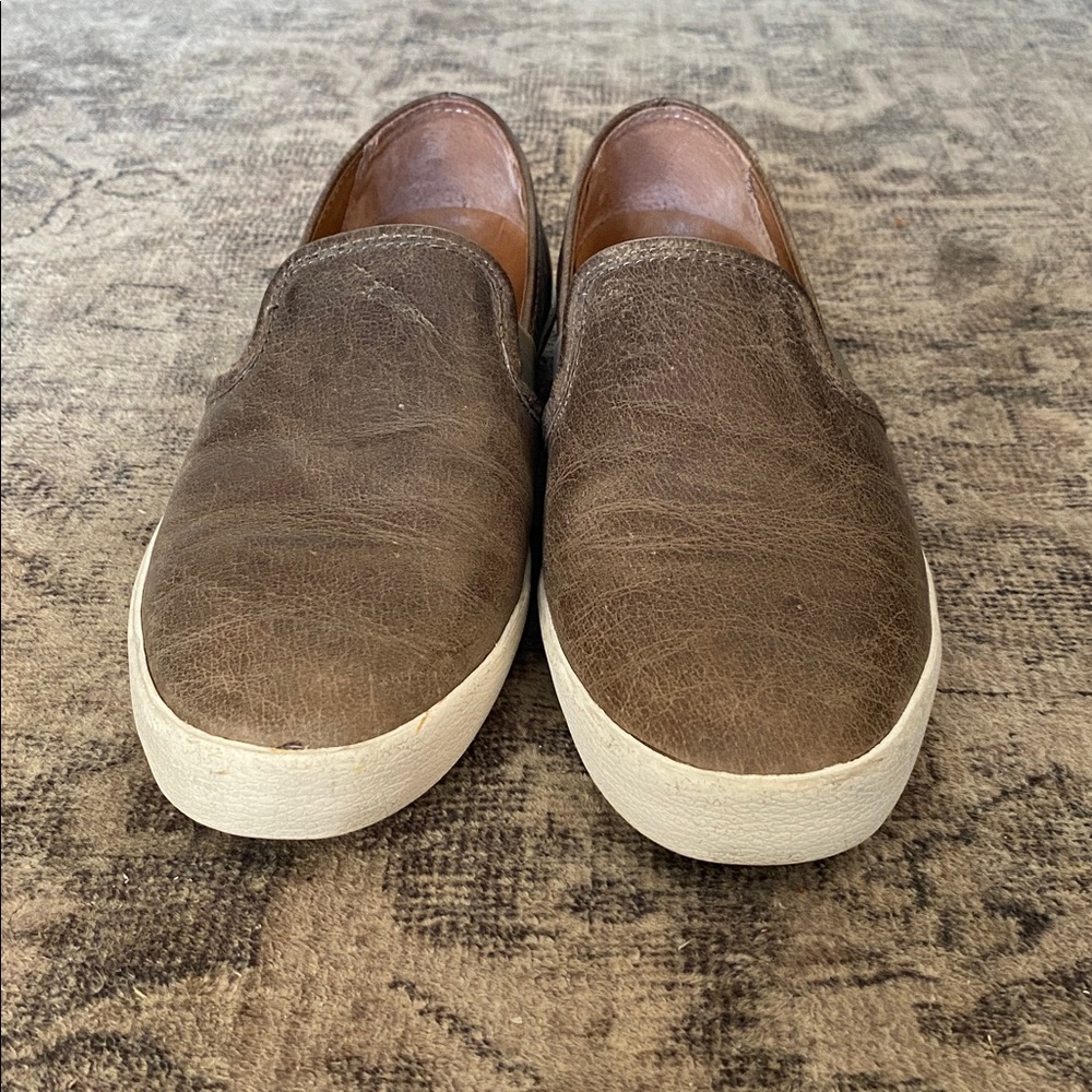 Frye Women’s Brown Ash Leather Slip-On Sneakers Size 8 - Picture 7 of 9
